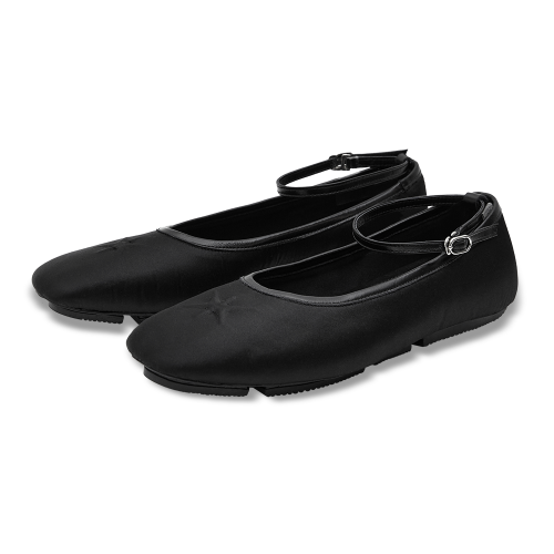 [YUNSE X NEGATIVETHREE] Hatch Flat Shoes &quot;BLACK&quot;