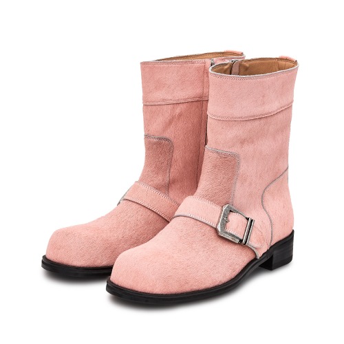 Buckle middle boots &quot;PINK&quot;