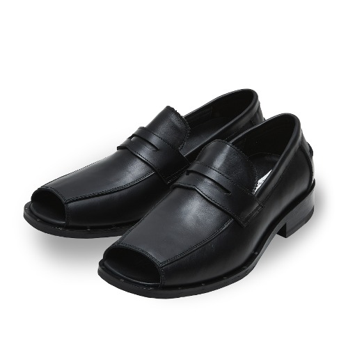 Square Toe Cutting Loafer “BLACK”